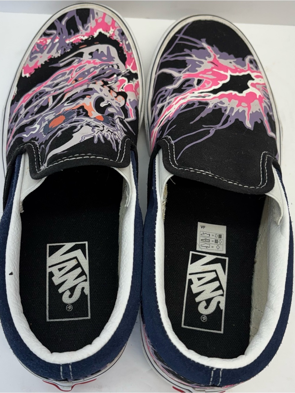 Vans Zap Skull Classic Slip On Glow In Dark Sneakers Shoes Black Men 6/W 7.5 - Picture 8 of 10